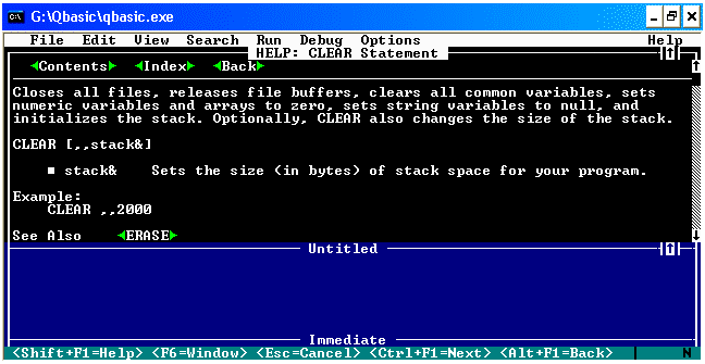  QBasic - CLEAR 