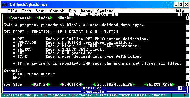  QBasic - END 