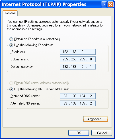  Statičke IP adrese s DNS poslužiteljem ISP-a 