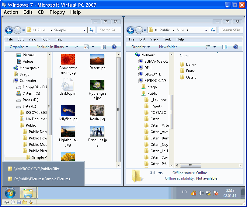  Dvije sesije WE kod Windows 7 sustava 