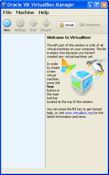  VirtualBox konzola 